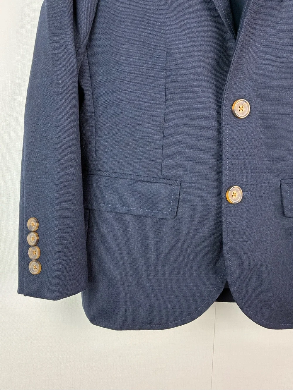 Crewcuts by J.Crew boy's Navy Thompson two-button 100% Wool blazer Size 8